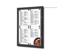 Présentoir Porte Menu LED Extérieur Noir 4x A4