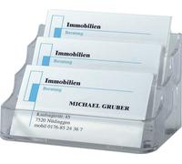 Présentoir pour cartes de visite transparent avec 3 compartiments Plastique dur pour cartes jusqu'à 94mm de large Paquet de 20 pièces