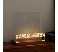 Présentoir pour disques vinyles Now Playing de CoolGift Mart, porte-disques lumineux, présentoir acrylique en bois avec lumières blanches chaudes pour décorer la pièce, pour les amateurs de vinyles