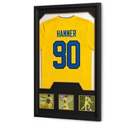 Présentoir pour maillots - Cadre pour maillots et cartes à collectionner - Cadre en bois de 60x90 cm - Pour maillots de football et objets de collection - Durable - Jaune