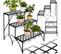 Présentoir pour plantes - TECTAKE - Étagère pour plantes droite MICHELLE montage rapide avec ornements, 60 x 60 x 60 cm - Noir
