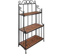 Présentoir pour plantes - TECTAKE - Étagère pour plantes mosaïque en acier à 3 niveaux - Marron terracotta