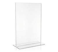 Présentoir publicitaire DIN A3, support en T, présentoir en format vertical, présentoir de table en PLEXIGLAS original