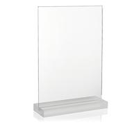 Présentoir publicitaire DIN A4 avec base en plexiglas satiné solide et support de table