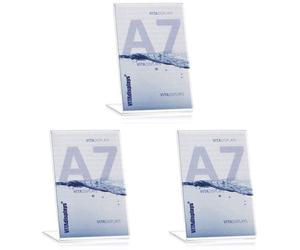 Présentoir publicitaire DIN A7, en plexiglas transparent, 7,4 x 10,5 cm, lot de 3