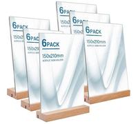 Présentoir Table A5 Acrylique 6pcs, Porte Menu Restaurant Mariage, Cadre Photo Transparent