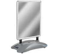 Présentoir - TECTAKE - Panneau A1 double face pour publicité avec base lestable, en aluminium, 113,5 x 79 x 50 cm - Gris