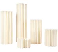 Présentoirs à fleurs en carton - Colonnes alvéolées, lot de 5 - Avec plaques en PVC - Capacité de charge de 50 kg par pièce - Cadre en plastique - Blanc