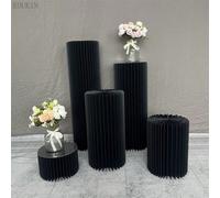 Présentoirs de buffet pliables avec plateaux en acrylique, supports cylindriques sur pied de différentes hauteurs pour la présentation de desserts, présentoirs et supports alimentaires blancs pour fêt