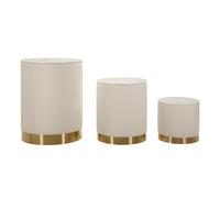 Présentoirs en similicuir matelassé et métal doré, lot de 3