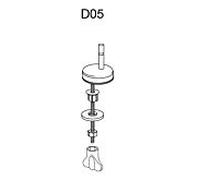 charnière universelle Pressalit D05999 acier inoxydable, pour siège WC ConCordia , avec décrochement, montage par le bas