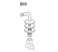 Pressalit match0 acier inoxydable B33P999, pour siège WC Magnum , installation par le bas