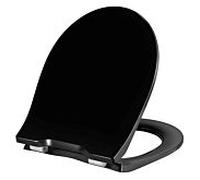 Pressalit Objecta D Pro WC siège 990111-DF7999 noir polygiene, avec revêtement, standard, charnière fixe DF7, Inox