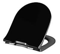 Pressalit Objecta D Pro WC siège 998111-DF7999 noir polygiene, charnière fixe DF7, acier inoxydable, avec couvercle, standard