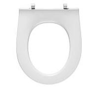 Pressalit Objecta Pro WC siège 989011-DH4999 blanc polygiene, sans couvercle, standard, charnière combinée DH4, acier inoxydable