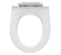 Pressalit Projecta D Solid Pro WC siège 1003011-DG4925 blanc polygiene, combinaison charnière DG4, acier inoxydable, sans couvercle, avec abaissement automatique