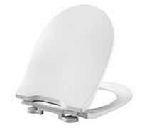 Pressalit Projecta D Solid Pro WC siège 1004011-DG4925 avec couvercle, abaissement automatique, blanc polygiene, charnière combinée DG4, acier inoxydable