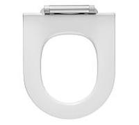 Pressalit Projecta D Solid Pro WC siège 1007011-DG4925 blanc polygiene, combinaison charnière DG4, Inox , sans couvercle, avec abaissement automatique
