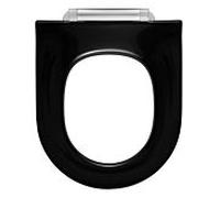 Pressalit Projecta D Solid Pro WC siège 1007111-DG4925 noir polygiene, combinaison charnière DG4, Inox , sans couvercle, avec abaissement automatique