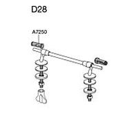 Pressalit Spezial charnière D28999 acier inoxydable, pour WC siège Projecta D , fixe, montage par le bas