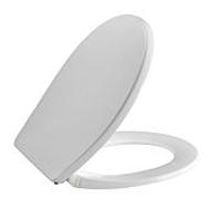 Pressalit WC siège 742000-BZ5999 blanc, avec revêtement, abaissement automatique, charnière fixe BZ5, Inox