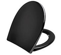 Pressalit WC siège 758001-D05999 noir, charnière universelle D05, acier inoxydable, amovible, avec couvercle, abaissement automatique