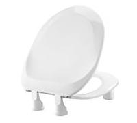Pressalit WC siège 896011-DC9999 blanc polygiene, avec revêtement, standard, charnière DC9, Inox , 50 mm surélevé