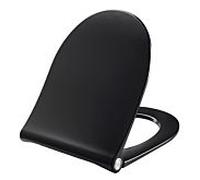 Pressalit WC siège 934001-BL6999 noir, charnière d' Universal inclinable Universal BL6, acier inoxydable, amovible, avec couvercle, abaissement automatique