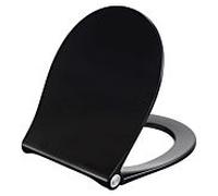 Pressalit WC siège 970001-D05999 noir, charnière universelle D05, acier inoxydable, amovible, avec couvercle, abaissement automatique