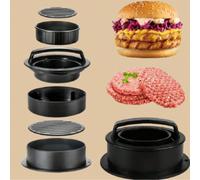 Presse à burger 3-en-1, presse à galette de viande, presse à cheeseburger, presse à burger antiadhésive, moule à galette de viande, convient pour la viande, le bœuf, le fromage, les légumes, 5 scénari