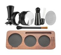 Presse à café - 58 mm acier Station de compactage expresso | Outil professionnel avec tapis de base + anneau doseur - Utilisation maison, cuisine, local, bureau