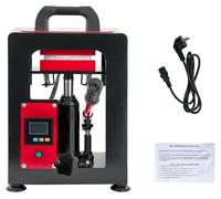 Presse à chaleur manuelle hydraulique pour résine - 5 tonnes - Double plaque chauffante - Contrôle tactile - 6 x 12 cm - Norme CE - Rouge