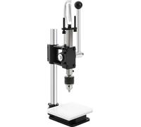 Presse à gaufrage pour cuir - Presse à poinçonner manuelle - Force de pression : 160 kg - Corps en fonte - Hauteur réglable de 0 à 16 cm - Mandrin de serrage de 1,5 à 13 mm - Couleur : noir