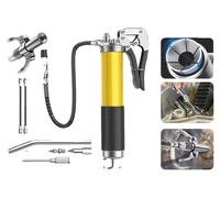 Presse à graisse, 8000 PSI, deux rallonges, conception anti-fuite, poignée pistolet, ensemble d'outils complet