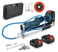 Presse à graisse électrique - Batterie 21V - Pression élevée de 6000 à 12000 PSI - Cartouche de 600 ml - Lubrificateur de 600W pour automobile - Bleu