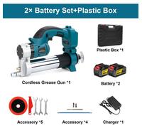 Presse à graisse électrique - Presse à graisse haute pression sans fil - Moteur sans balais - 69 MPa - 10 000 PSI - 2 batteries