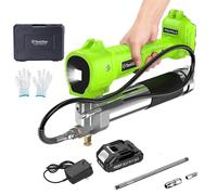 Presse à graisse électrique - Presse à graisse sans fil - Moteur sans balais - 10 000 PSI - Tuyau de 100 cm - 1 batterie de 2,0 Ah - Éclairage LED