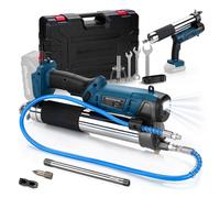 Presse à graisse sans fil de 12000 PSI avec LED, incluant un interrupteur, un tuyau de 100 cm, 3 embouts, un moteur sans balais, et un pistolet à cartouches pour batteries Makita 18V (batterie non inc