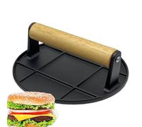 Presse À Hamburger - D'aluminium 6,3 X 6,3 X 2,36 Pouces Presse À Gril Ronde en Fonte | Poids De Plate avec Poignée Antidérapante Anti-brûlure | Outil De Fabrication De Hamburgers Smash