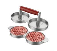 Presse à hamburger double robuste pour broyeur de galettes en aluminium avec poignée en bois pour cuisson au grill 29 cm