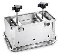 Presse À Hamburger en Acier Inoxydable, Double Vis, 2 Kg, Hauteur Réglable | Blocs de hamburger et de viande en acier inoxydable 304, hauteur réglable, bac d'égouttage, plaque inférieure amovible(2kg)