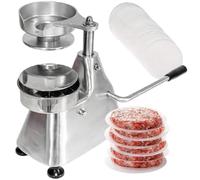 Presse à hamburger en acier inoxydable, machine à hamburger robuste avec 500 feuilles de papier pour barbecue, presse à viande pour cuisine et cuisine en plein air