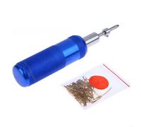 Presse à ongles professionnelle en métal, contrôle de profondeur réglable pour une fixation précise de la peau, outil en aluminium pour modélisme et projets en bois, bleu, 13 x 2,8 cm