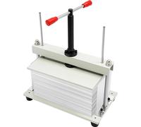 Presse à papier A4 - Presse à livres manuelle / presse à pinces - Force de pression de 1,5 t - Hauteur de pressage de 14,5 cm - Pour les formats A4 et plus petits - Acier - Blanc