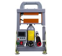 Presse à résine hydraulique manuelle - 5 tonnes - 600 W - Double plaque chauffante - Boîtier robuste - Version européenne - Gris