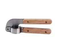 Presse-ail - Acier Inoxydable - Broyeur à Ail - Manche en Bois - 17 x 5,5 cm