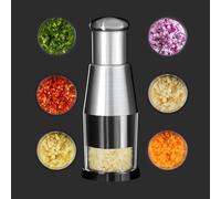 Presse-ail de cuisine - Hachoir manuel - Presse-purée portable pour couper l'ail, les poivrons, les oignons