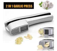 Presse-ail en Acier Hachoir, Nettoyage Facile pour la Cuisine,Inoxydable Garlic Crusher, 2 in 1