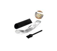 Presse-ail en acier inoxydable avec brosse de nettoyage et éplucheur à rouleaux en silicone multicolore Multicolore G