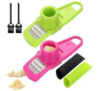 Presse Ail,Epluche Ail en Silicone,de Peau Presse-ail Professionnel,Hachoir et Trancheuse Ail,avec Deux Petites Brosses, Facile à Nettoyer,pour Restaurant Maison Cuisine(Total 6 pièces)